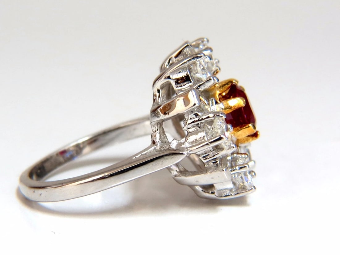 GIA Certified 2.45ct. Natural Ruby Diamonds ring 14kt Art Deco Ballerina Phase - 3