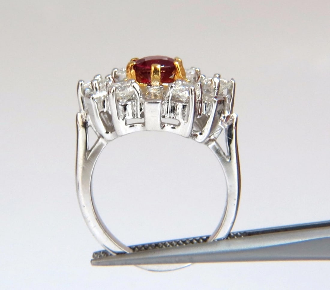 GIA Certified 2.45ct. Natural Ruby Diamonds ring 14kt Art Deco Ballerina Phase - 5