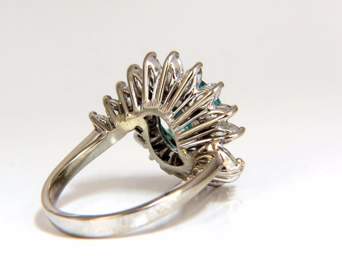 7.70ct Natural Indigo Blue zircon Diamonds Ring 18kt** - 5