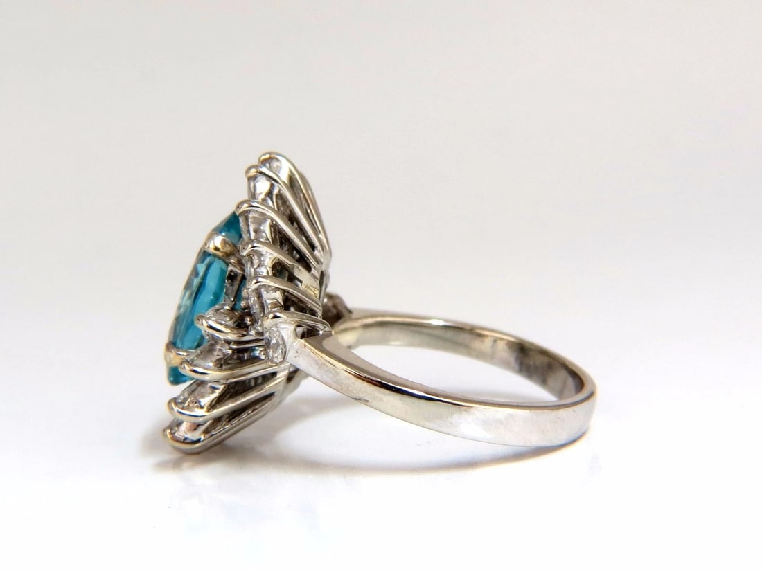 7.70ct Natural Indigo Blue zircon Diamonds Ring 18kt** - 6