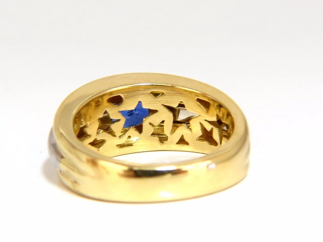 GIA Certified 2.59ct Natural No heat 2.59ct Sapphire Ring 18kt & Platinum - 4