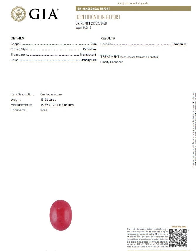 GIA Certified 20.30ct Natural Rhodonite Ruby Diamonds Cocktail cluster ring 18kt - 8