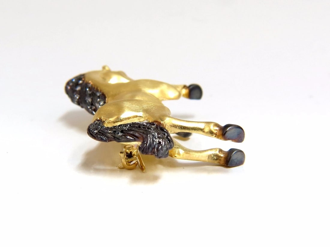 18kt Horse Pin .40ct diamonds** - 2