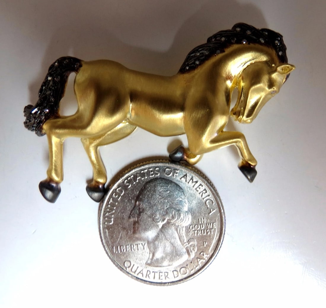 18kt Horse Pin .40ct diamonds** - 8