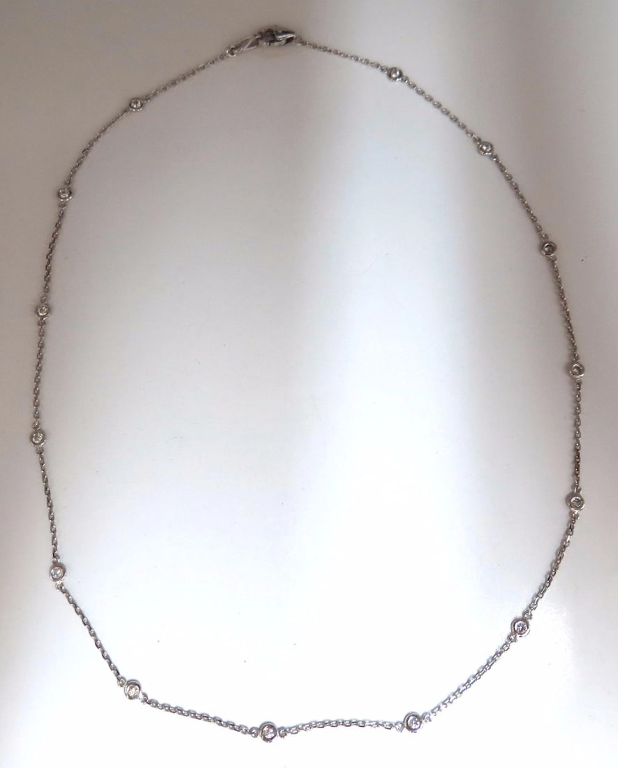 .50ct diamonds station yard necklace 14kt 16 inch** - 2