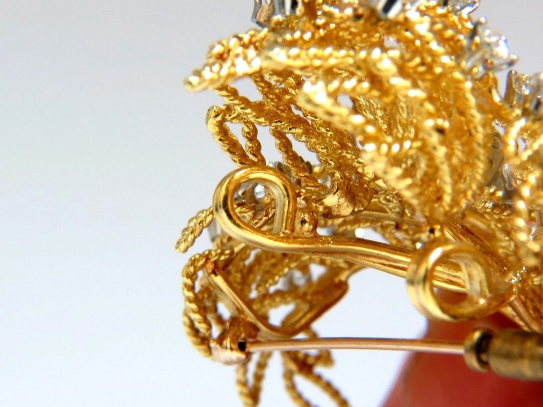 10ct natural diamonds neoclassical brooch 18kt gold platinum Ref 12316** - 8