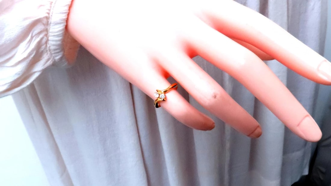 Diamonds Twin Knot Ring 14kt Gold Ref 12292 - 5