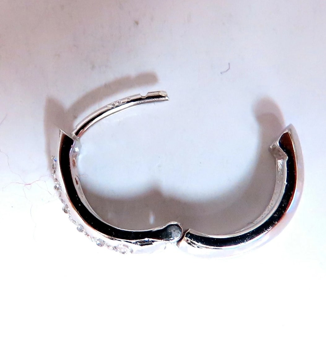 .75ct Natural Diamonds Huggie Hoop Earrings 14 Karat Gold** - 3