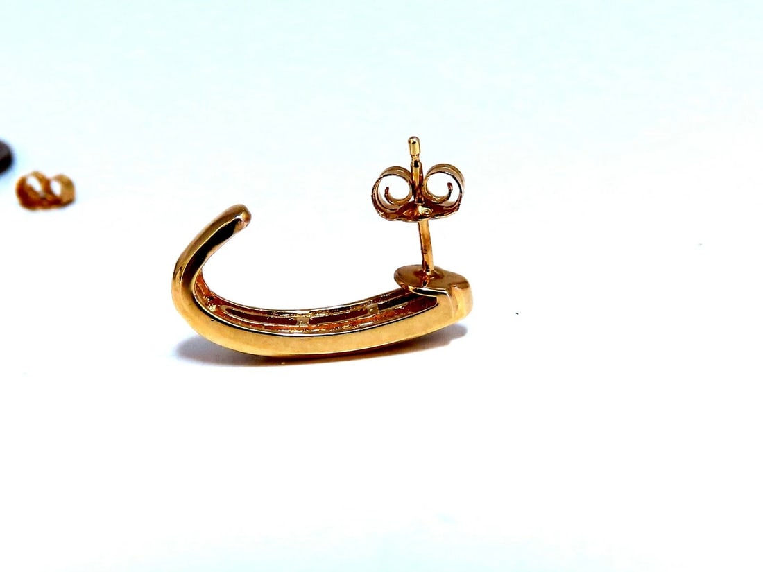 .22ct Diamonds Semi Hoop Earrings 14kt** - 2