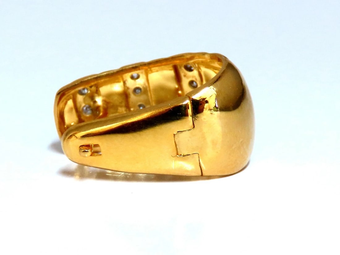 .36ct Natural Diamonds Stripped Staggered Row Bead Set Earrings 18kt Gold** - 3