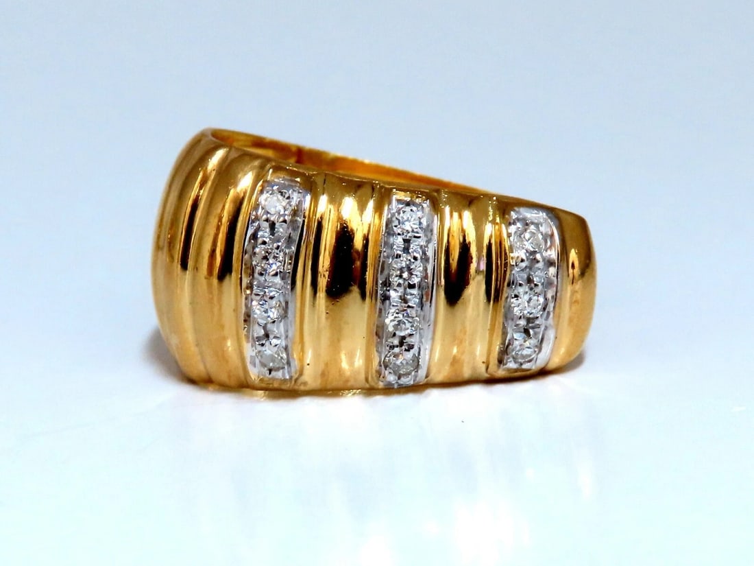 .36ct Natural Diamonds Stripped Staggered Row Bead Set Earrings 18kt Gold** - 5