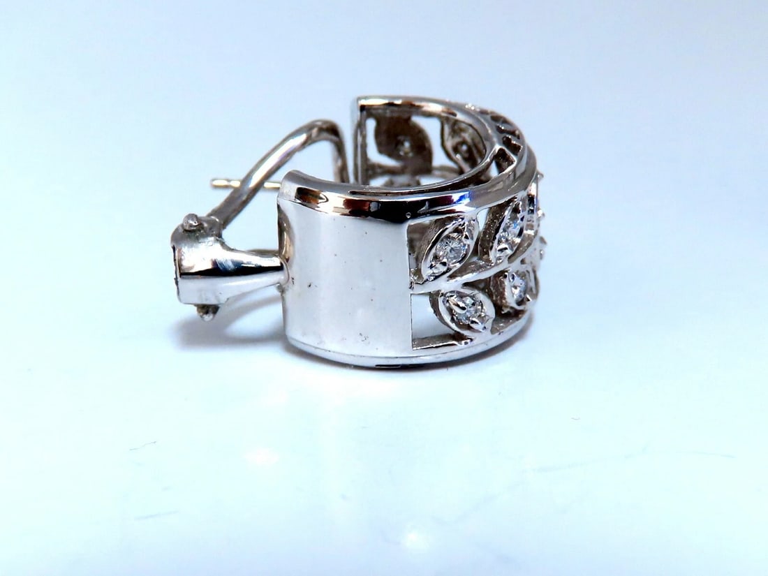 .52ct Diamonds Gilt Wide Huggie Hoop Earrings 14kt gold** - 3