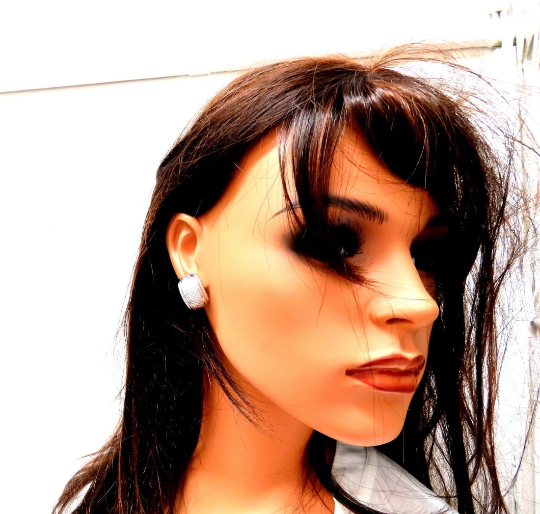 14kt Gold Cross Hatch Textured Clip Earrings** - 2