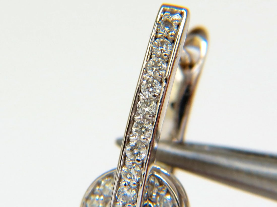 2.40CT NATURAL FINE GEM RED RUBY DIAMOND EARRINGS DANGLE HOOP 14KT** - 6