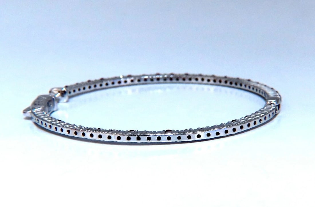 2.40ct natural Ruby diamonds hoop earrings 14kt white gold inside out 11579** - 4