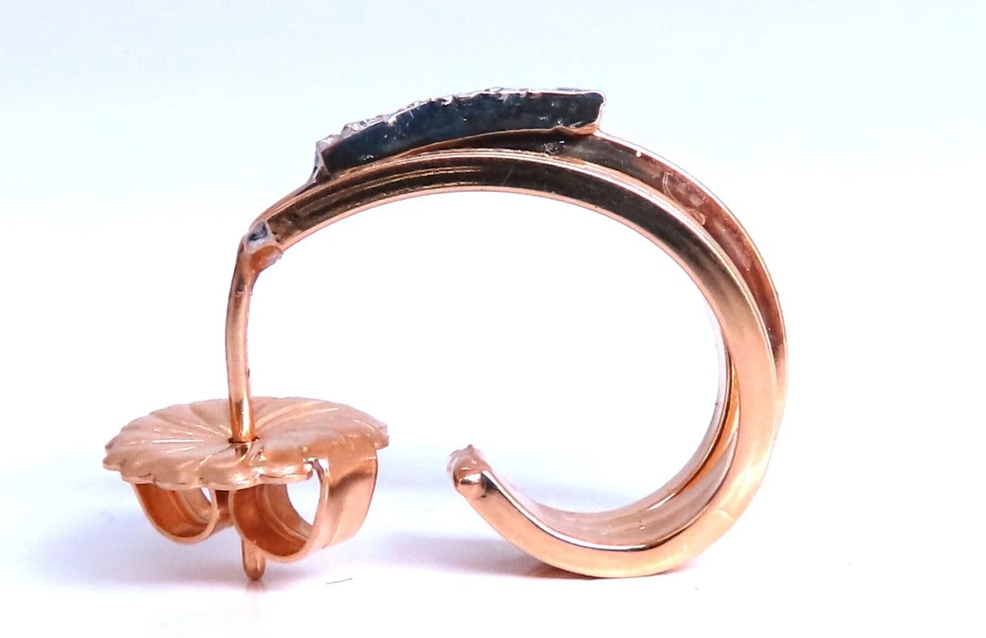 .06ct Natural diamond earrings 14kt yellow gold** - 3