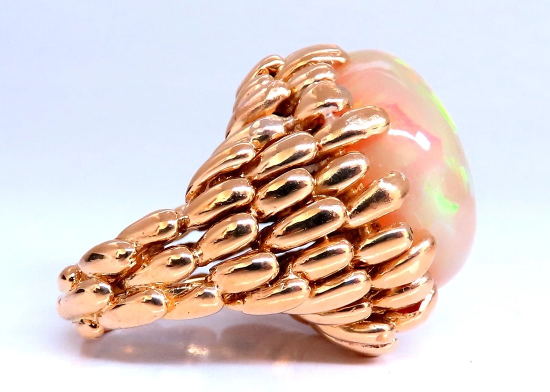 GIA Certified 22.85ct natural cabochon opal ring 18Kt Gold** - 2