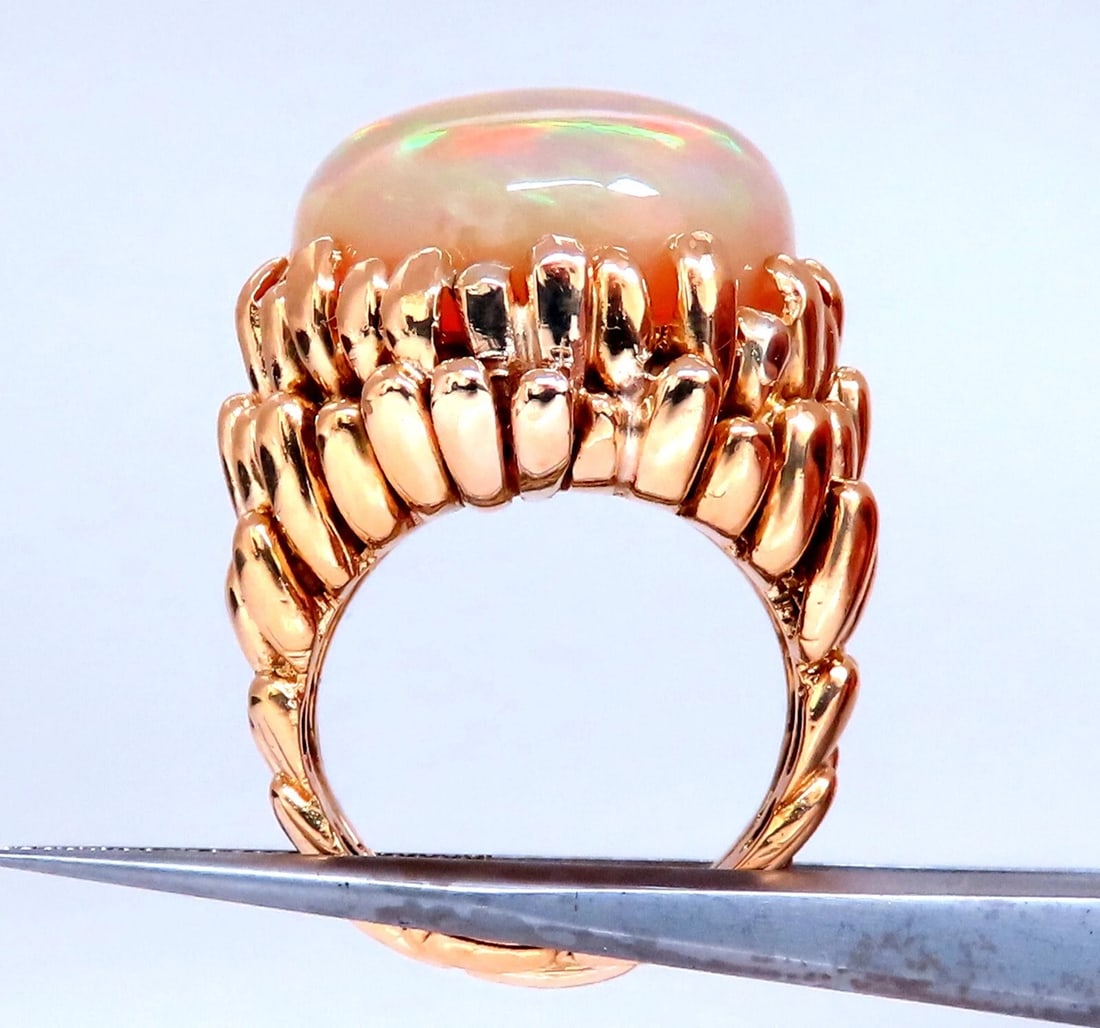 GIA Certified 22.85ct natural cabochon opal ring 18Kt Gold** - 3
