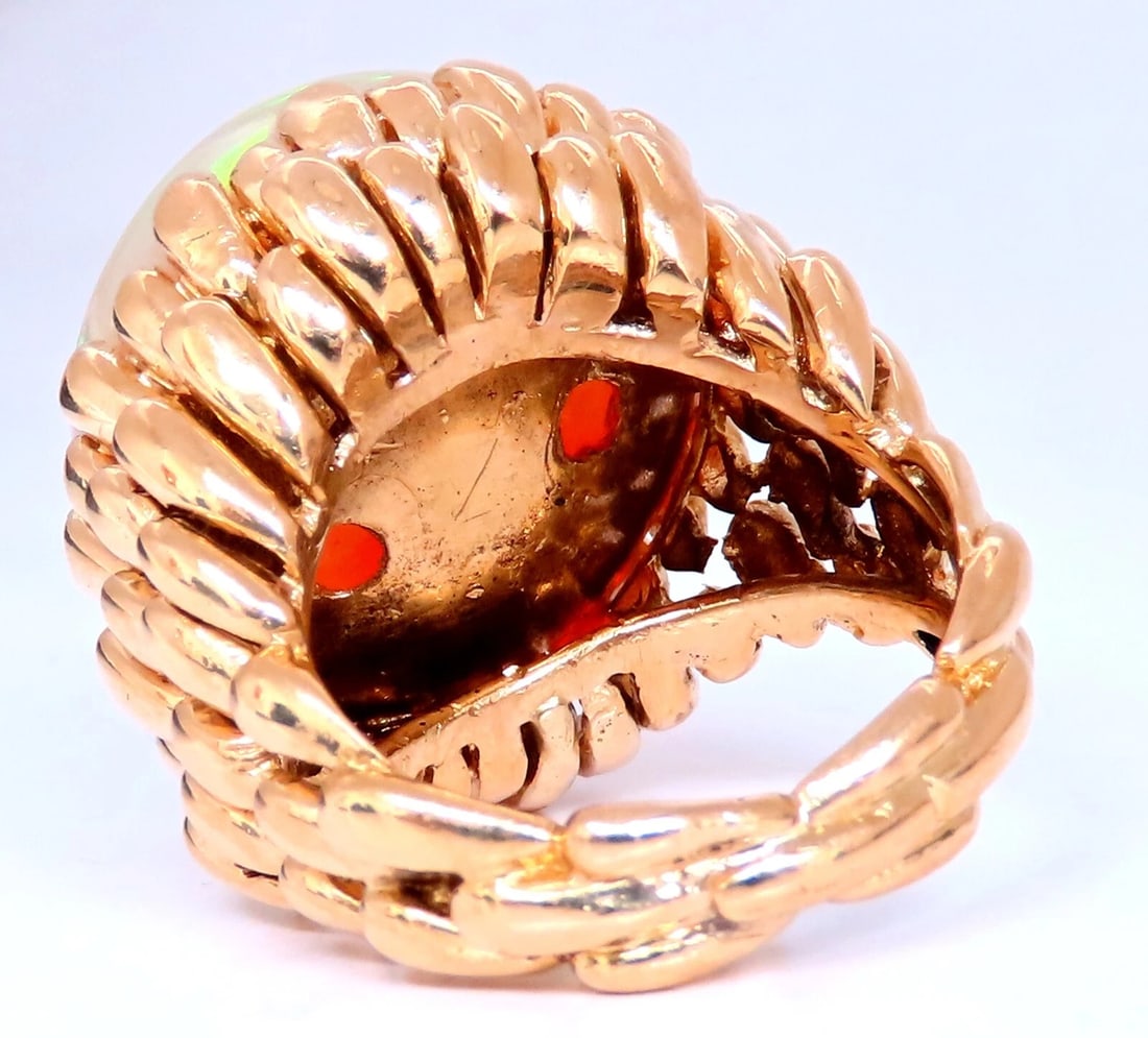 GIA Certified 22.85ct natural cabochon opal ring 18Kt Gold** - 5