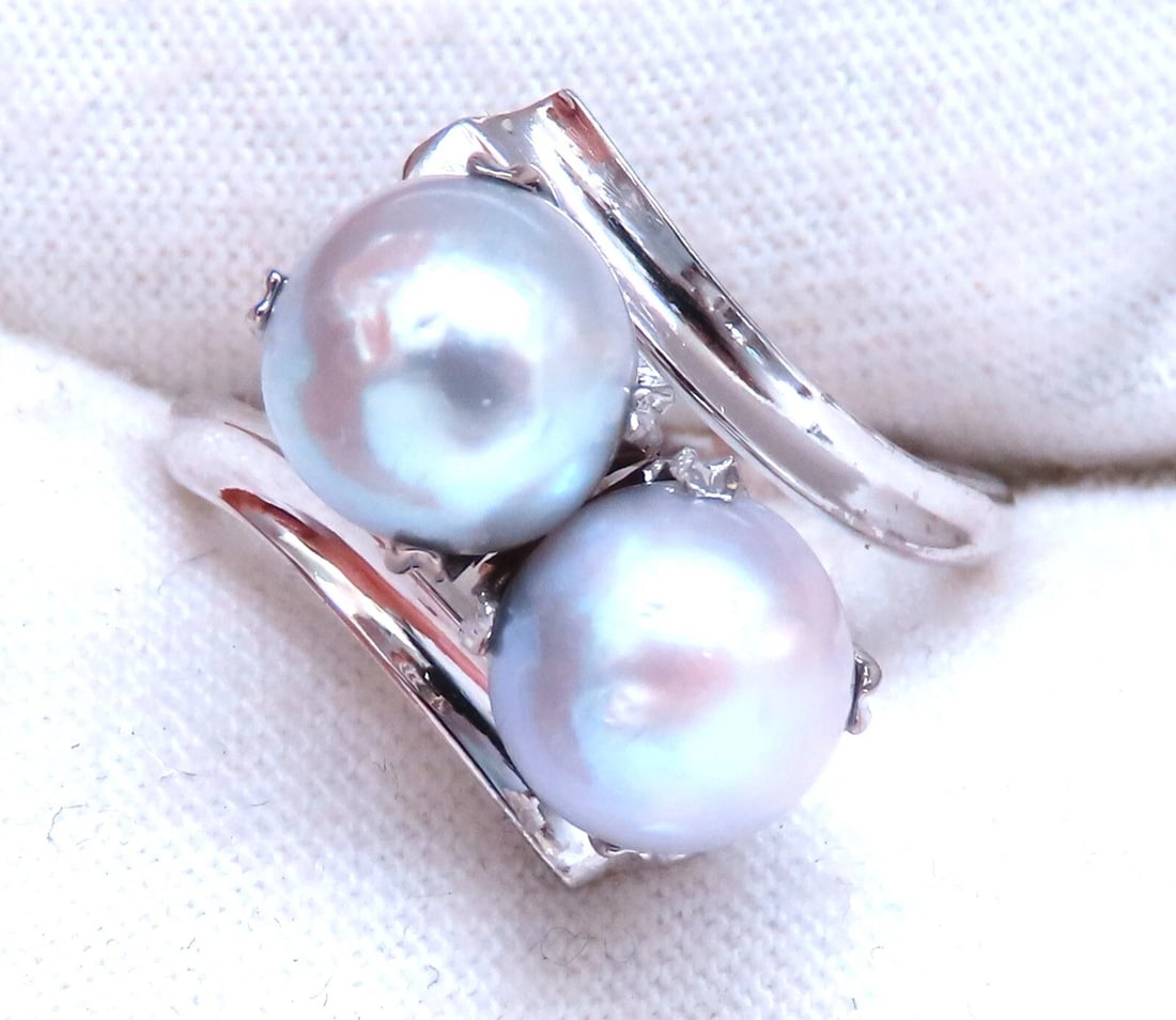 6mm Natural Gray Cultured Pearl Ring 14kt** - 4