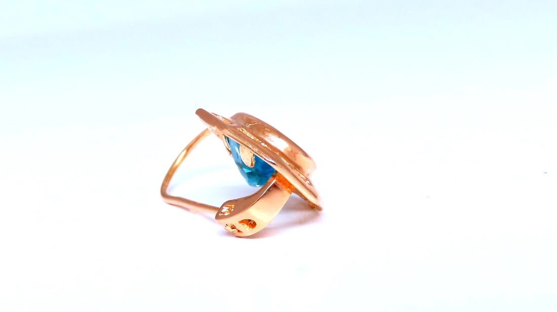 5.00ct Natural Blue Topaz Euro Wire Earrings 14kt Gold** - 4