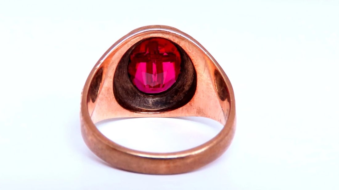 Lincoln College Mens Ring 10kt Cross Inlay** - 3