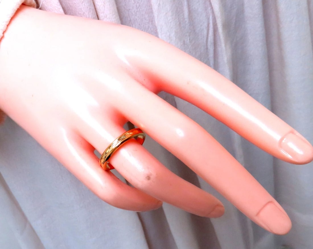 Vintage USSR 3.5mm Retro Band 18kt Gold 10.5** - 4