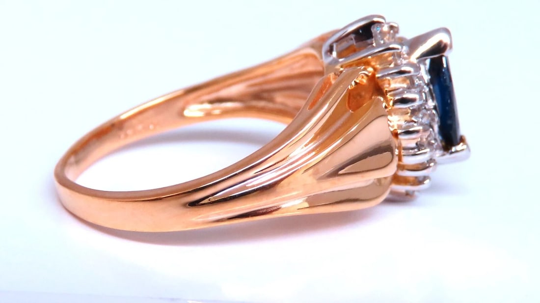 Sapphire Diamonds Standard Cathedral Ring 14kt** - 3