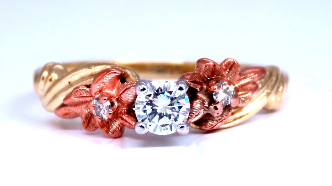 .22ct Natural Round Diamond Ring 14kt** (1 of 5)