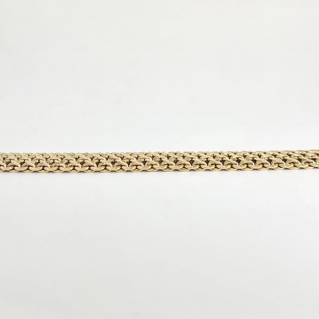 Vintage 1950's Italian Wide Woven Flex Bracelet 13K Yellow Gold, 40.28 Grams - 7