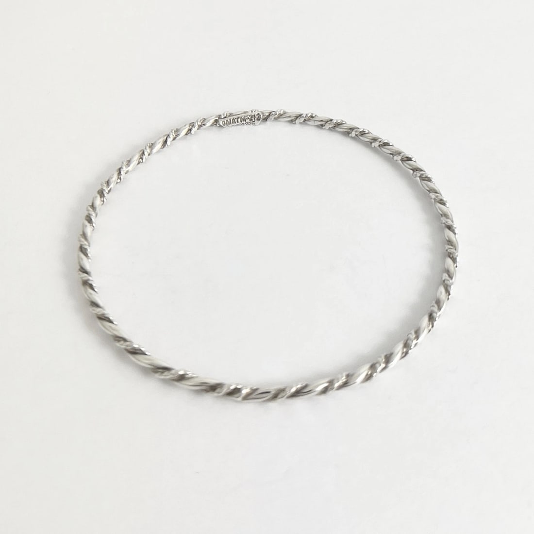 Vintage Twisted Bangle Bracelet Sterling Silver, 8.25 Inches, 9.20 Grams - 7
