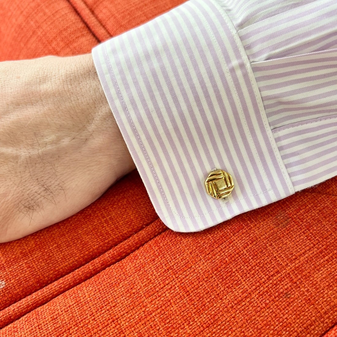 Vintage Geometric Octagon Cufflinks 18K Yellow Gold, 5.78 Grams - 5