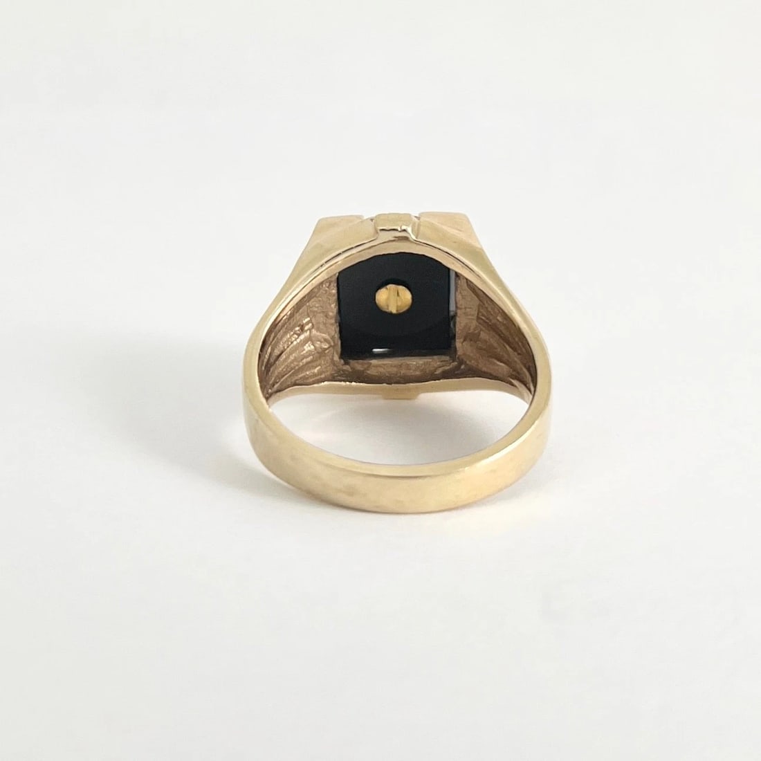 Vintage 1950's Knights of Columbus Black Onyx Ring 10K Yellow Gold, 10.13 Grams - 7