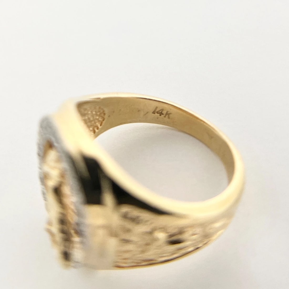 Vintage 1950's Men's Diamond Horse Horseshoe Ring 14K Yellow Gold, 11.10 Grams - 8