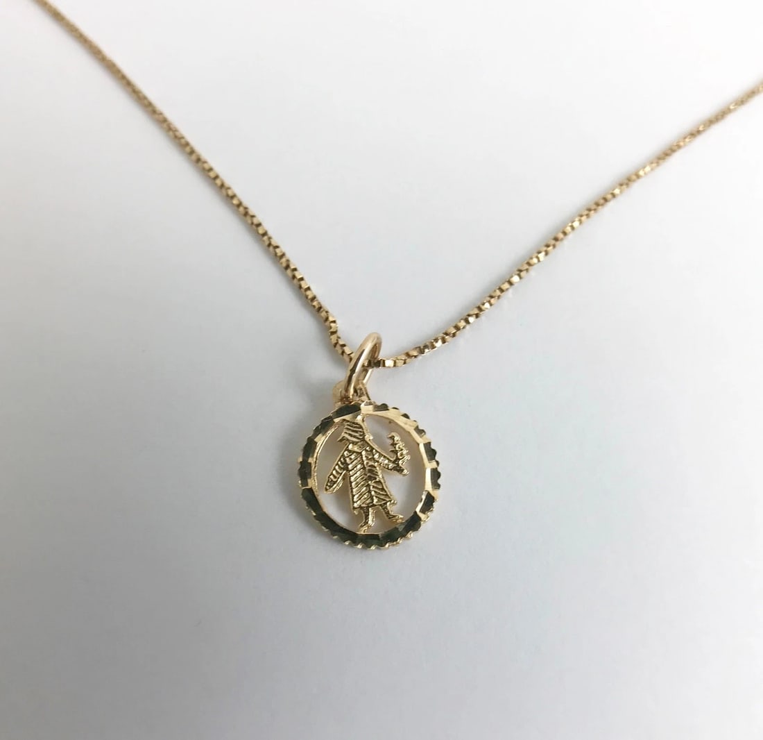 Vintage Arborist Tree Pendant Necklace 10K Yellow Gold 16 Inches, 2.44 Grams - 8