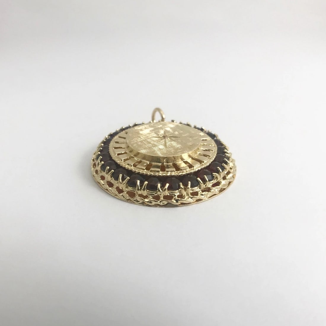 Vintage 1950's Red Spinel Gemstone Pendant Charm 13K Yellow Gold, 15.46 Grams - 7