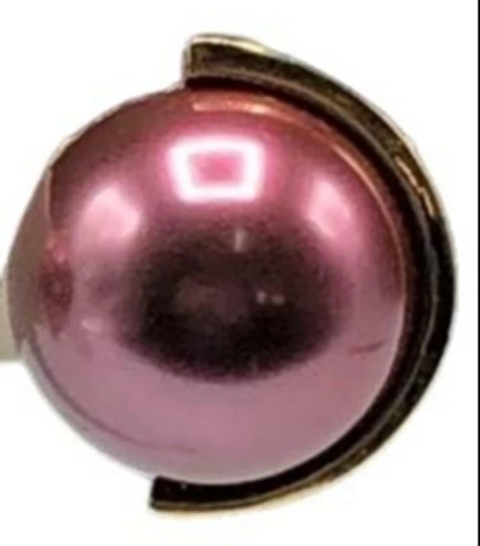 Lanvin Simulated Purple Pearl Cabochon Earrings - 3