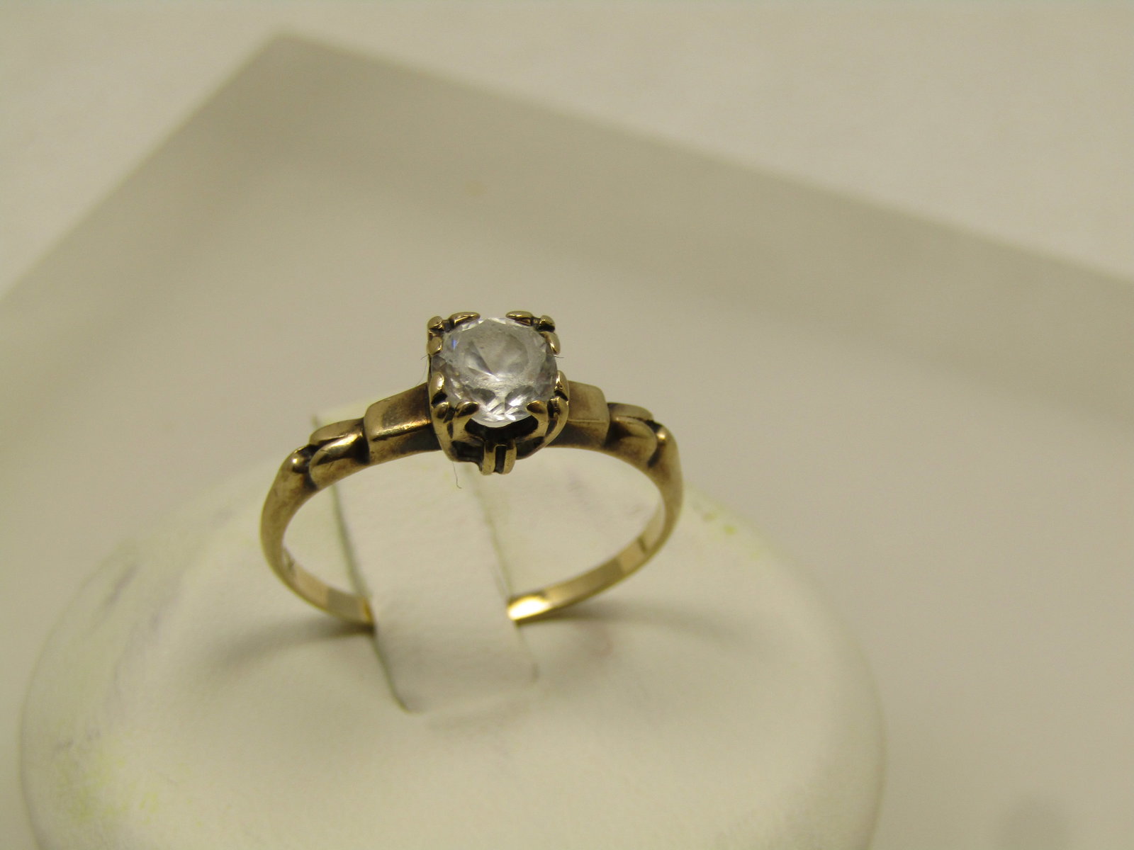 Vintage 10kt White Topaz Engagement Ring, Sz. 7, 1940's, .50 ctw - 2