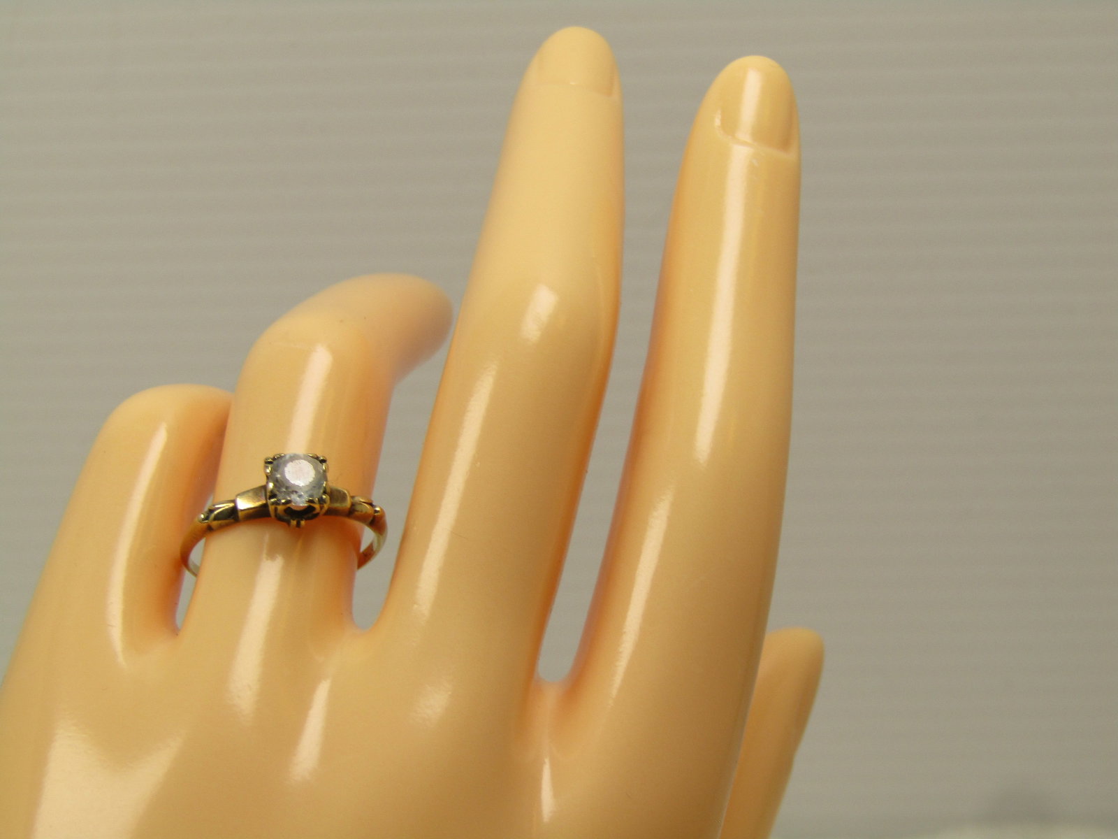 Vintage 10kt White Topaz Engagement Ring, Sz. 7, 1940's, .50 ctw - 7