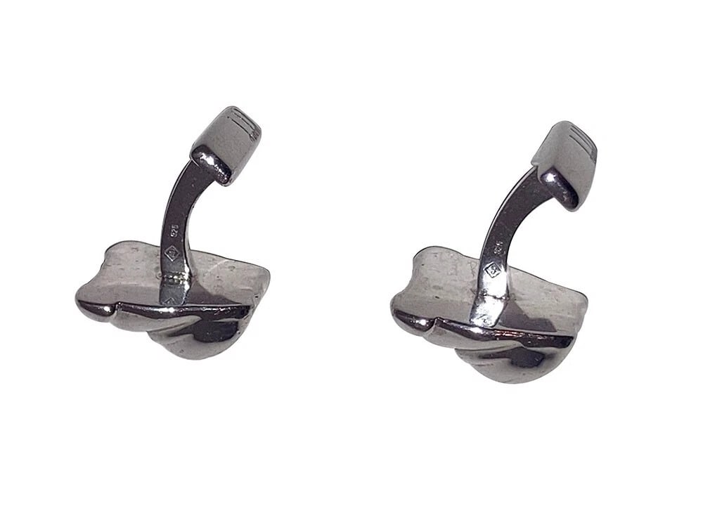 Dunhill Sterling Silver 925 British Bulldog Dog Face Cufflinks Cuff Links - 4