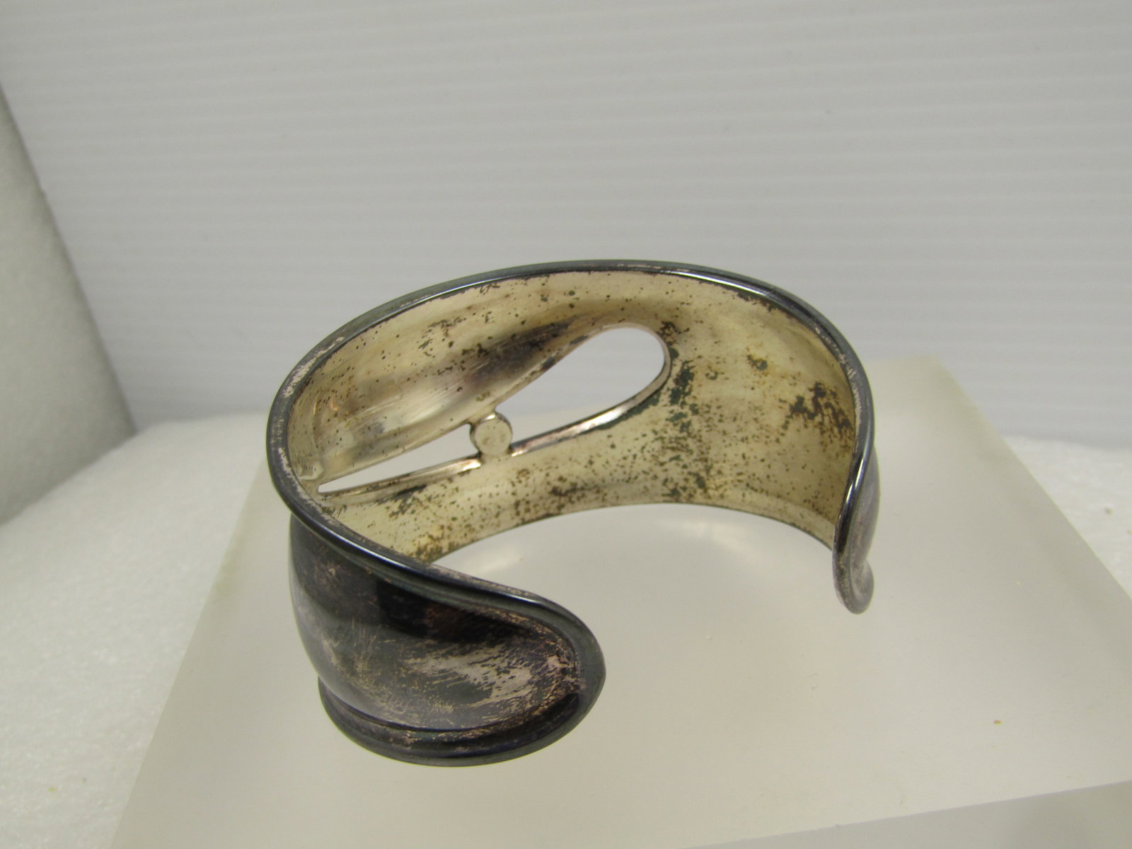 Vintage Sterling Wide Cuff Bracelet, Danish Modernist, Signed, Post Mid-Century - 4