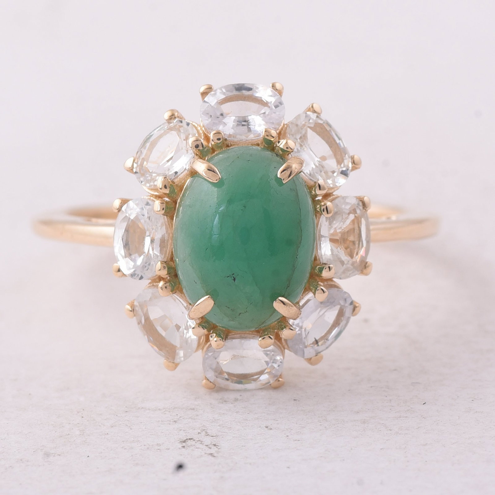 3.46 Ct Oval Emerald 9K Gold Ring (1 of 5)