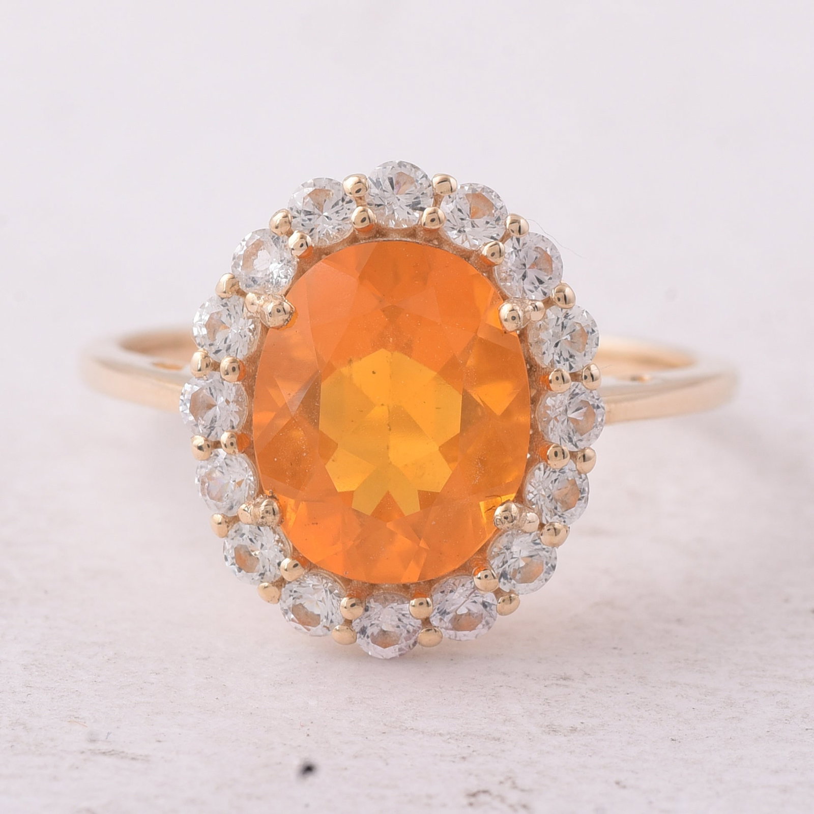2.39 Ct Oval Fire Opal 9K Gold Ring (1 of 5)