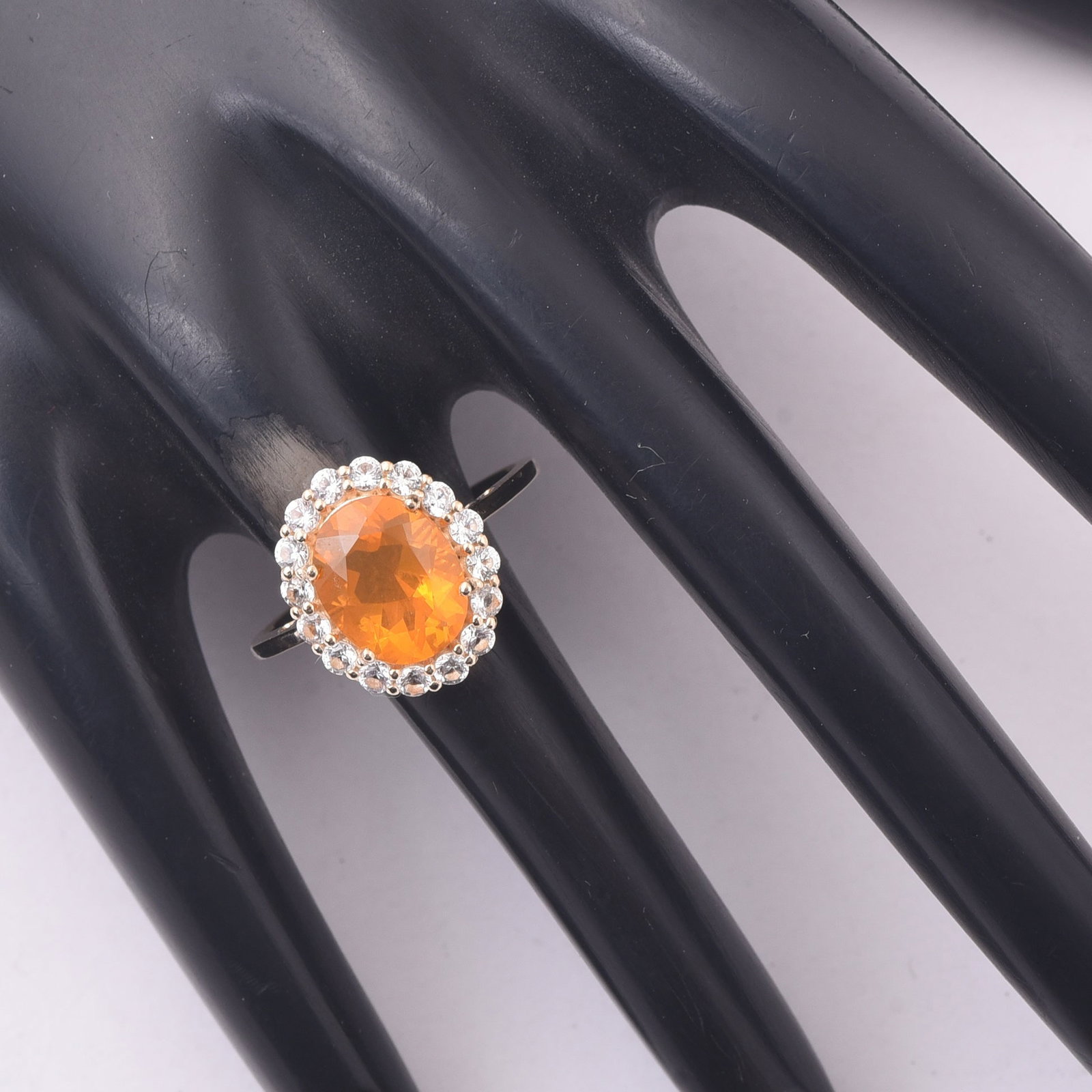 2.39 Ct Oval Fire Opal 9K Gold Ring - 2
