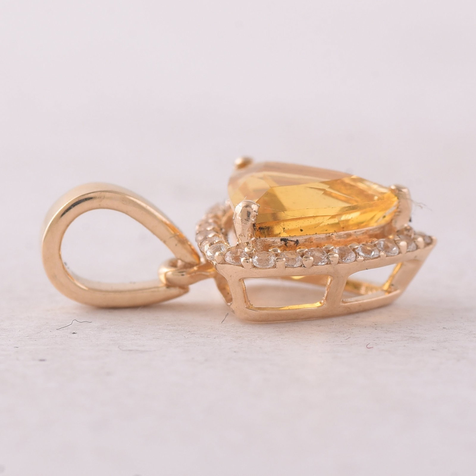 0.85 Ct Trillion Br.Fire Opal 9K Gold Pendant - 4