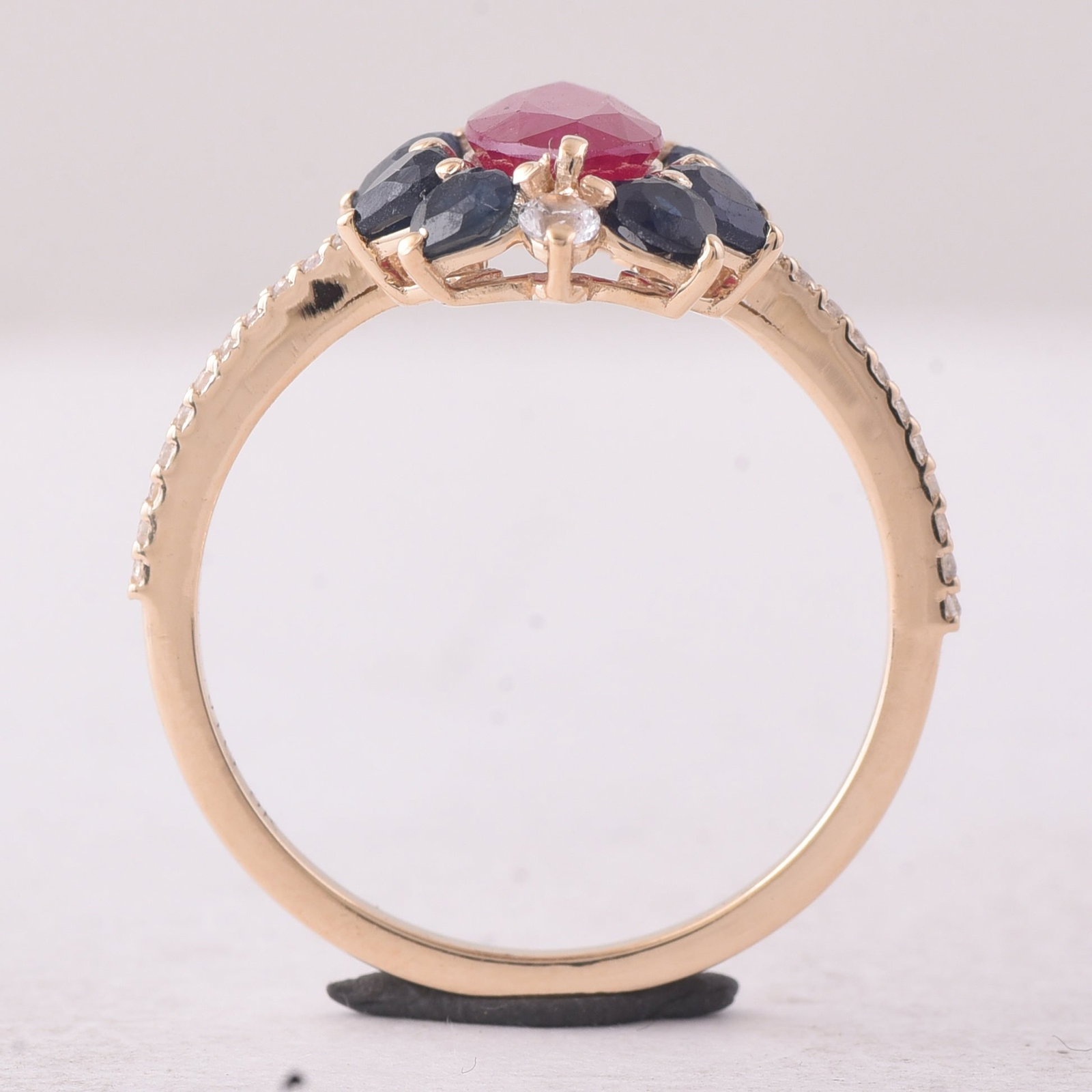 2.56 Ct Marquise Ruby 9K Gold Ring - 4