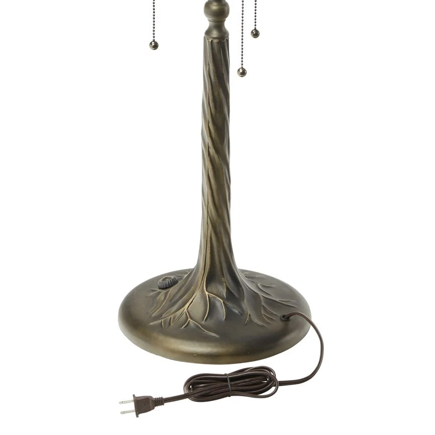 31.75" Cherry Blossoms Stained Glass Table Lamp - 8