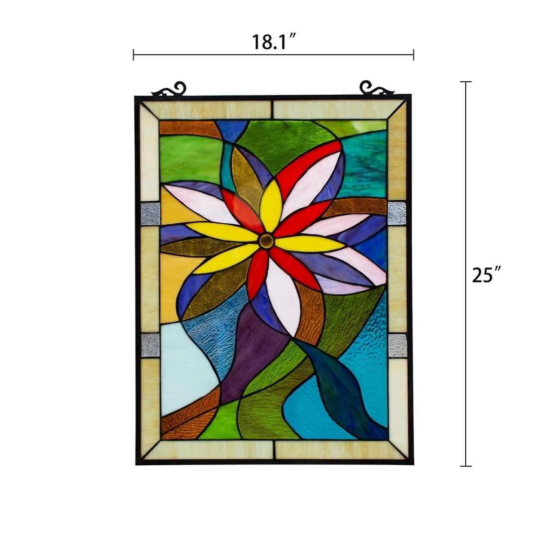 25" Stained Glass Window Hanging Panel - 3