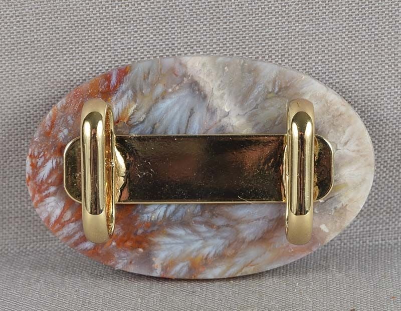 Moss agate OBIDOME netsuke RED BUSHES - 3