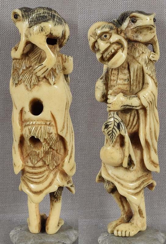 18c netsuke GAMA SENNIN & TOAD - 3